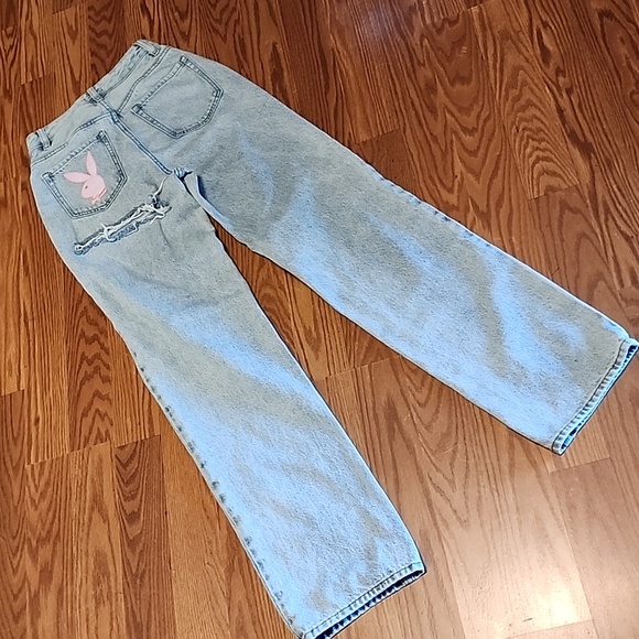 Y2K Playboy pacsun cheeky jeans size 25 festival 80/90 vintage Painted, - Picture 9 of 9